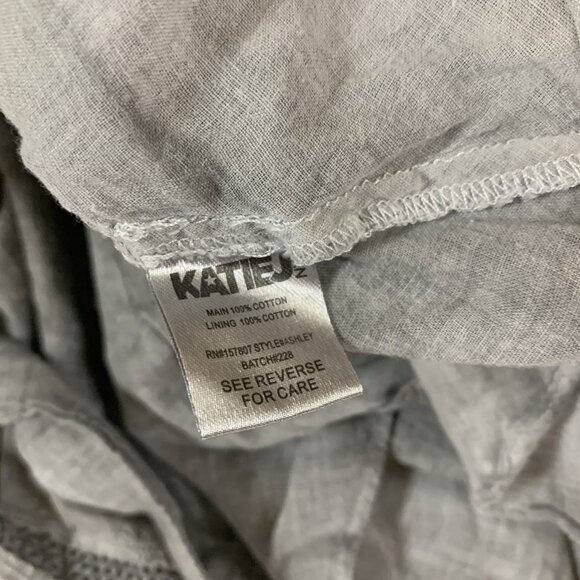 KatieJ NYC Gray Ruffle Mini Skirt S Boho Lace Tiered Soft Stretch Cottagecore - Picture 4 of 4